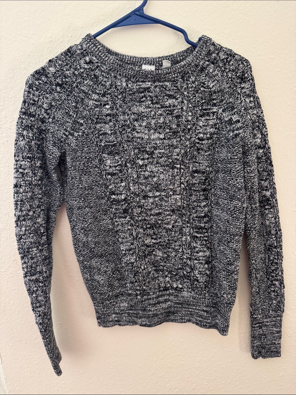 Gap Cozy Marled Knit Sweater - Marble/Black & White